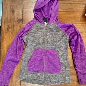 Head Kids Zip-Up Hoodie in Purple and Gray